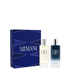 Armani Beauty – Acqua di Gio Travel Gift Set for Men – 2-Piece Mini Cologne Set – Eau de Toilette & Profondo Eau de Parfum – Fresh Aquatic Woody Scent – Marine Citrus Notes – 0.5 fl oz Each