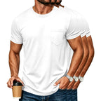 3 Pack Mens Cotton T Shirts Short Sleeve Crewneck Shirts For Men Pocket Tshirts Casual Lightweight Summer Basic Tees