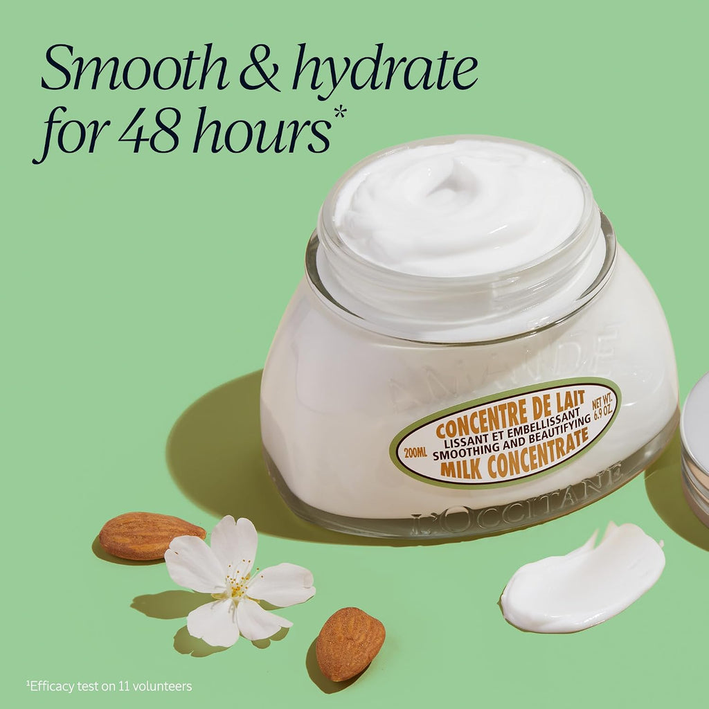 L'Occitane Almond Milk Concentrate, 48 Hour Hydration*, Moisturizes, Firms & Smooths Skin With Almond Milk & Oil, Clean Skincare, Non-Greasy, Vegan