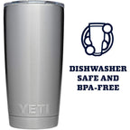 Yeti Rambler 20 Oz Stainless Steel Vacuum Insulated Tumbler W/Magslider Lid