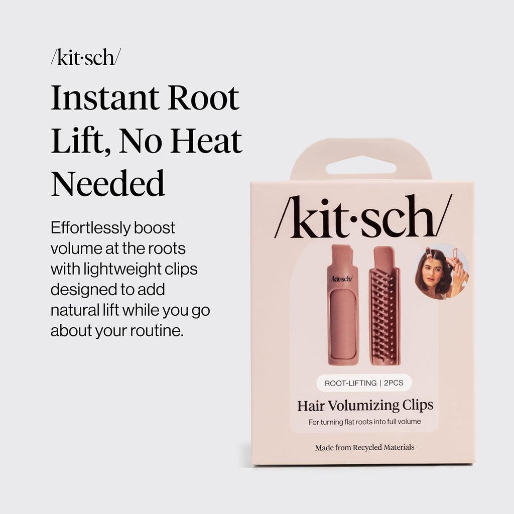 Kitsch Volumizing Hair Clips For Styling For Women - Hair Rollers For Women & Volumed Curls, Volumizing Hair Products, Hair Roller Clips For Effortless And Frizz-Free Curls That Last - 2Pc Terracotta