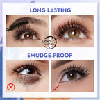 Sace Lady Black Mascara, Waterproof Volume Lengthening Eyelashes Mascara, Long Wearing Natural-Looking Smudge-Proof No Clumping Eye Makeup