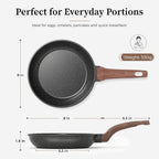 Yashe 8 Inch Granite Nonstick Frying Pan For Induction & All Stovetops | Pfoa/Pfos Free Scratch Resistant With Stay-Cool Handle Cooking Skillet Pan Non-Toxic Omelette Pan