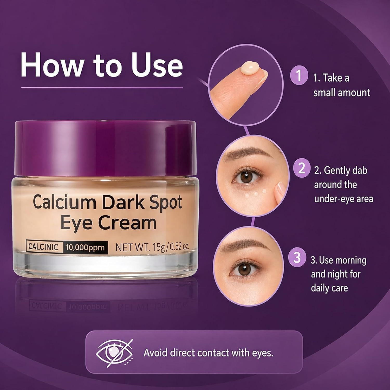 Calcium Dark Spot Eye Cream 2 Pack | Anti-Aging Eye Cream For Dark Circles, Sagging And Elasticity
