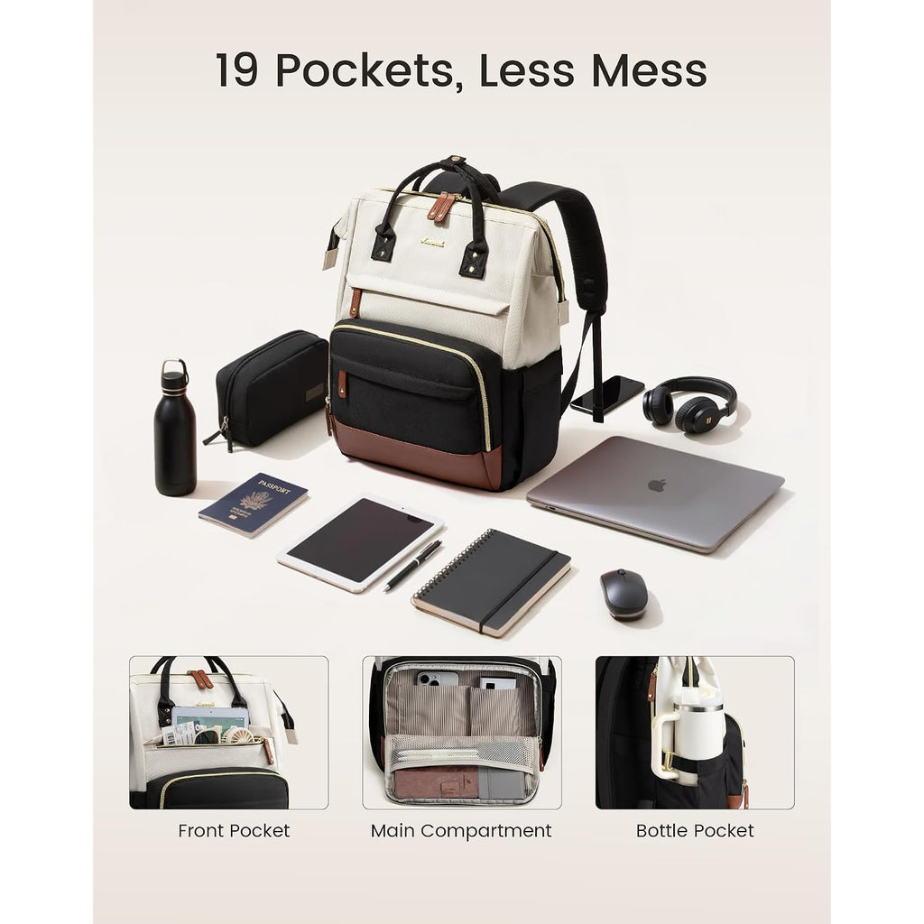 Lovevook Laptop Backpack For Women, 15.6 Inch Work Business Backpacks Purse With Large Capacity, Waterproof Nurse Bag College Bookbag For School, Waterproof Casual Daypack For Travel