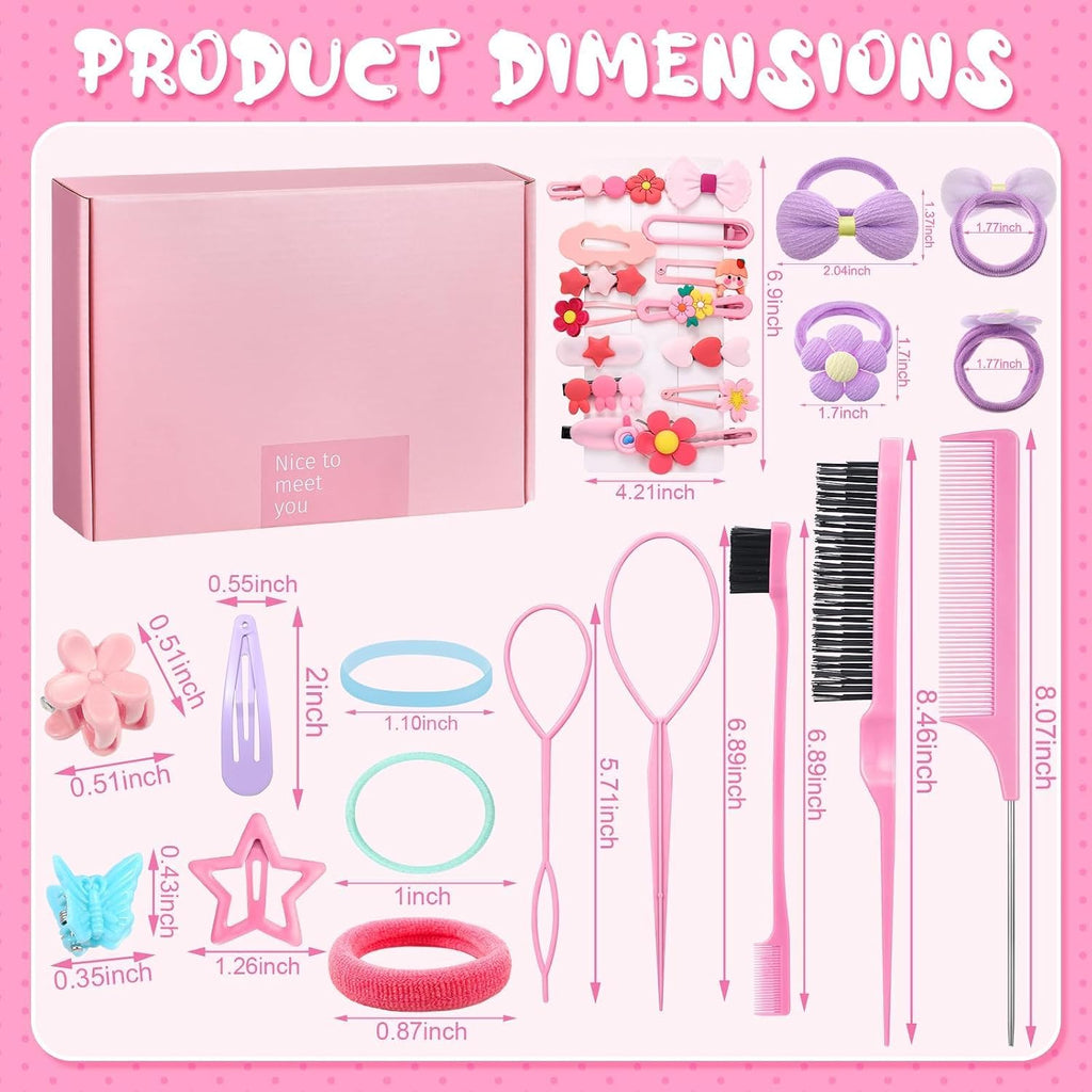 946 Pcs Hair Accessories For Girls, Colorful Hair Rubber Bands Elastic Hair Ties With Cute Hair Clips Hair Styling Tools