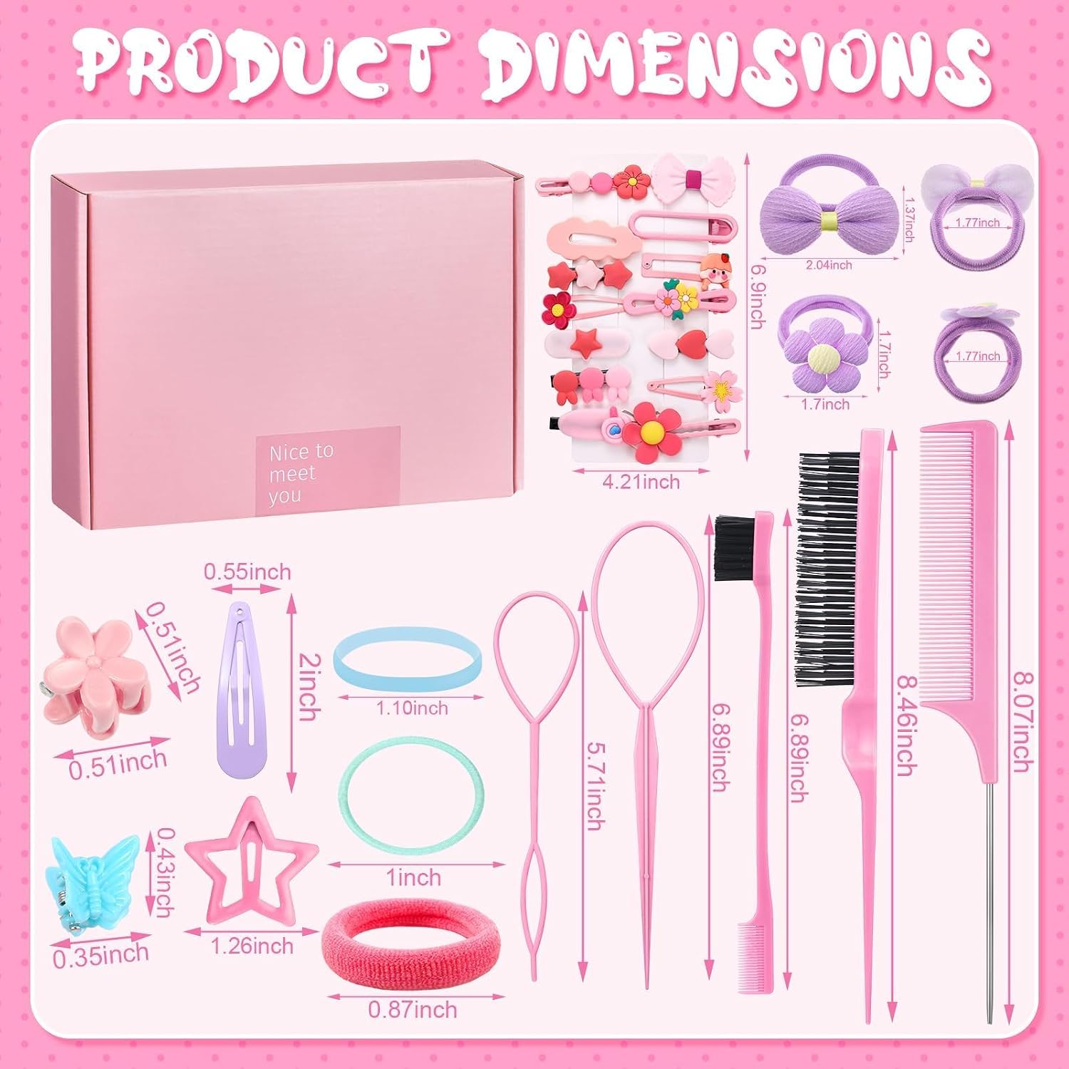 946 Pcs Hair Accessories For Girls, Colorful Hair Rubber Bands Elastic Hair Ties With Cute Hair Clips Hair Styling Tools