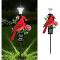 Solar Cardinal Memorial Stakes For Graves - Metal Cemetery Decorations With Led Light, Sympathy Gift For Loss Of Mother Mom Grandma, Garden Grave Markers (Red Cardinal)