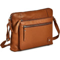 Leather Crossbody Bags for Women Small Soft Genuine Pebbled Sling Shoulder Handbag Crossover Purse with Full Adjustable Strap (Cognac Nappa)