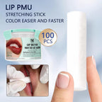 100Pcs Cotton Lip Tattoo Stretching Stick For Easy And Precise Coloring, Enhancing Color, Blushing Pmu Supplies, Cleaning Wipes