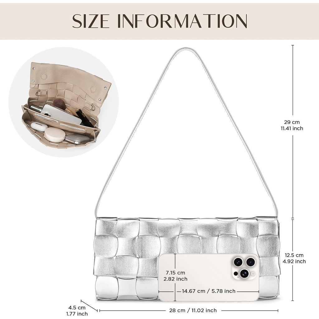 Woven Evening Clutch Purses For Women, Pu Crossbody Shoulder Purse Handbag For Evening, Formal Events, Wedding, Party