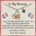 Mothers Day Gifts,Gifts For moms,Mommy To Be Sterling Silver Baby Feet Necklace,Expecting Mom Gift