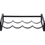 Amazon Basics Tabletop Stackable 4-Bottle Metal Wine Rack, Wine Storage, Space Saving, No Assembly Required, 3.74"D X 15.75"W X 7.87"H, Black