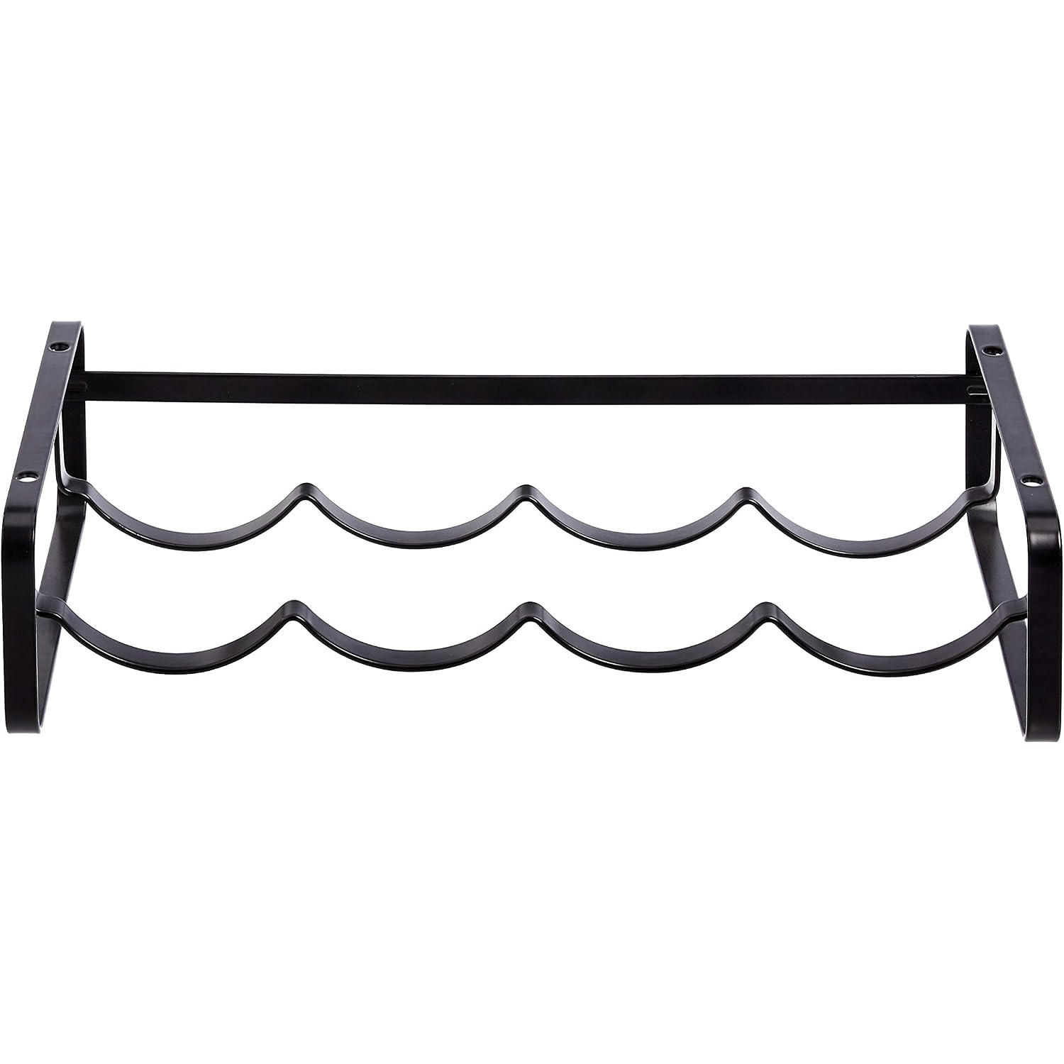 Amazon Basics Tabletop Stackable 4-Bottle Metal Wine Rack, Wine Storage, Space Saving, No Assembly Required, 3.74"D X 15.75"W X 7.87"H, Black