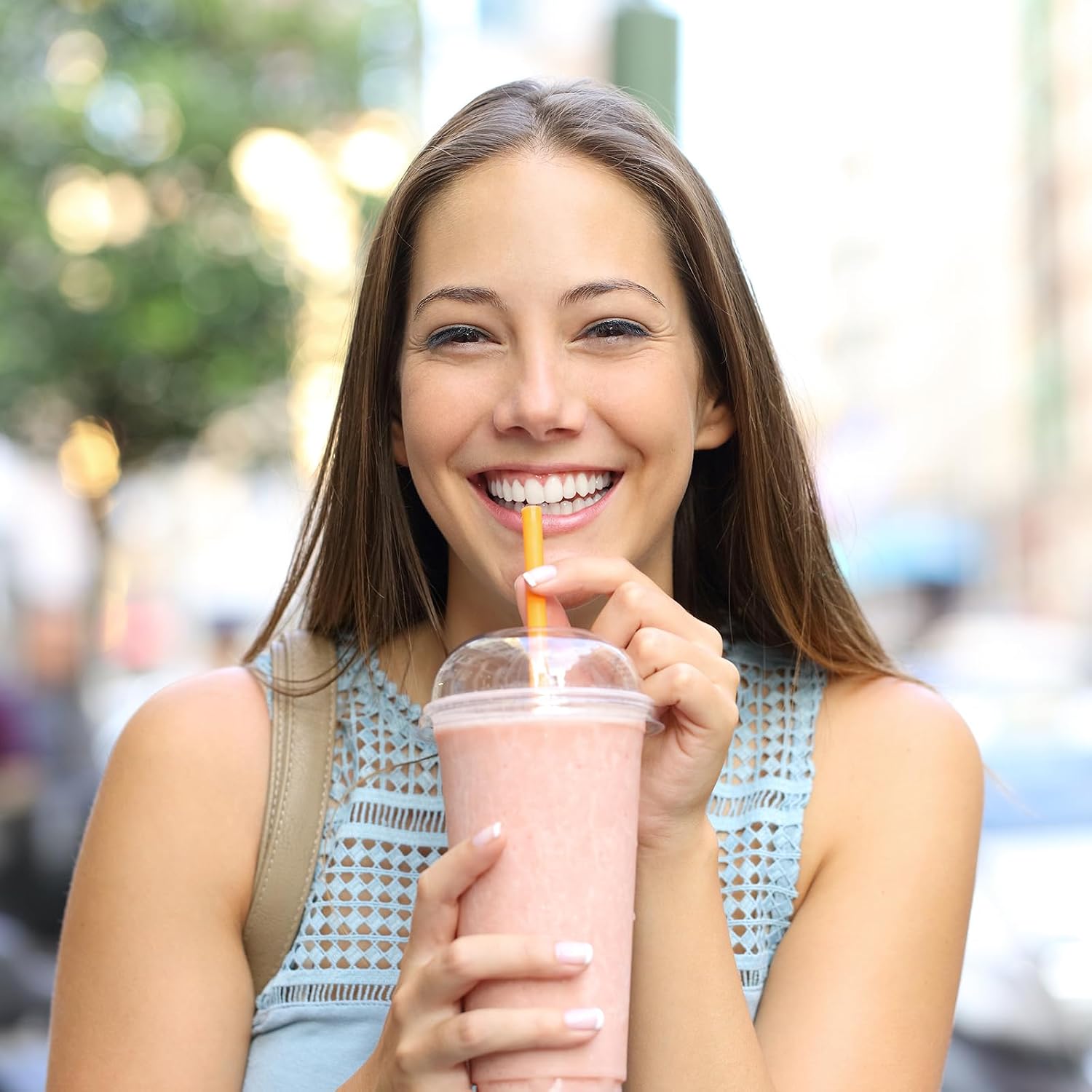 120 Pack Smoothie Straws, 10.3 Inches Straws Disposable, Milkshake Plastic Straws In Assorted Bright Colors
