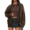 Prettygarden Faux Leather Jacket Women Bomber Motorcycle Zip Up Jackets Oversized Fall Fashion Outfits 2026 Winter Coats