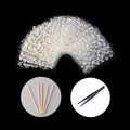 WOKOTO 30pcs White Adhesive 3d Nail Stickers Flower Nail Art Decoration Accessory With 1 Pcs Anti-Static Tweezers And 5 Pcs Wood Nail Art Stick Cuticle Pusher