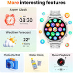 Hwagol Smart Watches for Women Android Phones iPhone Compatible(Bluetooth Call),1.39'' Round Fitness Tracker Heart Rate/Sleep Monitor,100+Sport Modes Pedometer