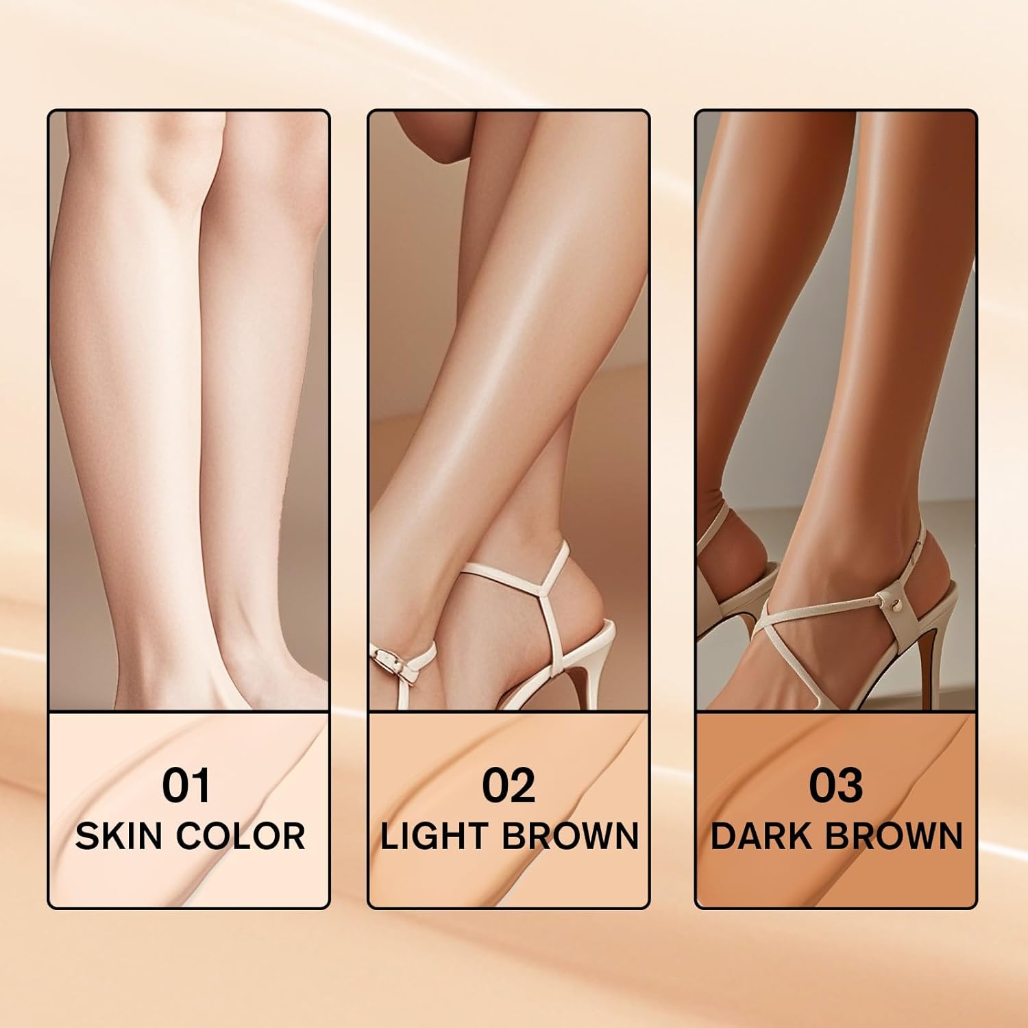 Leg Makeup Waterproof No Transfer,Legs Body Coverage Scar Tattoo Cover Up Makeup Waterproof Long Last Concealer for All Skin Tones. (1# Fairest Glow)