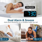 Digital Alarm Clocks For Bedrooms, Loud Alarm Clock With Dual Alarms, Bold Digits, 5 Dimmers, 4 Volumes, Snooze, Bedside Clock For Deep Sleepers Kids Teens Seniors, Plug In Clock, Easy To Set