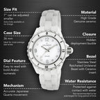 Peugeot Ceramic Wrist Watch With Sport Bezel Swarovski & Crystal Markers