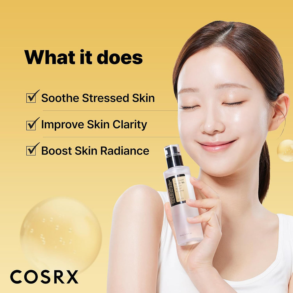 Cosrx Snail Mucin 96% Repairing Serum, Hydrating Serum For Face With Snail Secretion Filtrate For Dull Skin & Fine Lines, 100Ml, Korean Skin Care
