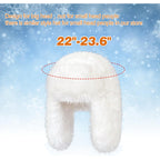Peicees Oversized Fur Trapper Hat for Women Ladies Russian Ushanka Furry Winter Hat with Ear Flaps Fuzzy Warm Black White XL
