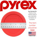 Pyrex 7200-Pc 2-Cup Red Food Storage Lid (4-Pack) - Made In Usa | Bpa-Free Plastic | Round Shape | Designed For 7200 Glass Bowl | Dishwasher Safe | Resists Stains And Odors