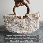 Shell Beaded Clutch Purse For Women Luxury Handmade Top Handle Bag Beach Evening Handbag For Summer Vacation