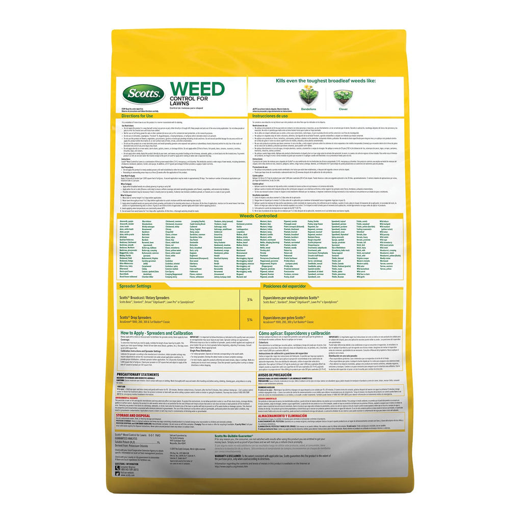 Scotts Weed Control For Lawns, 14 Lbs. | Weed Killer For Lawns, Kills Over 200 Types Including Dandelion And Clover, Covers 5,000 Sq. Ft.