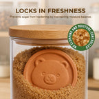 2 Pack Brown Sugar Bear Keeper - Terracotta Brown Sugar Saver Disc Keeps It Soft & Fresh - Reusable Food Safe Clay Stone & Softener With Cute Bear Design, Gift For Bakers