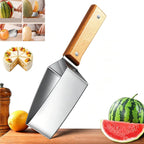 Triangle Watermelon Cutter, Stainless Steel Watermelon Slicer, Stainless Steel with Wooden Handle for A Wide Variety Watermelon, Cantaloupe, Honeydew, Apples, and More