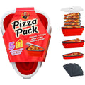The Perfect Pizza Pack™ - Reusable Pizza Storage Container With 5 Microwavable Serving Trays - Bpa-Free Adjustable Pizza Slice Container To Organize & Save Space, Red