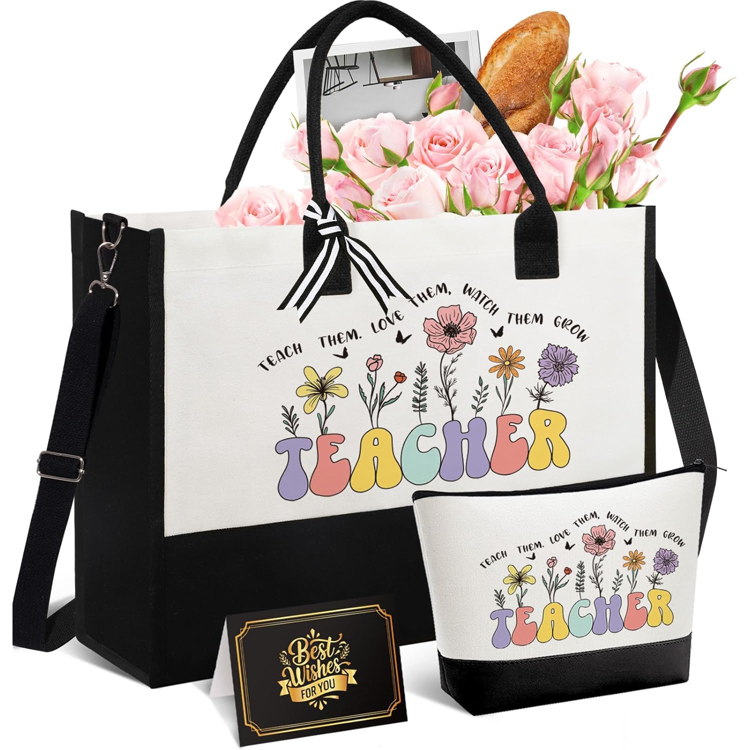 Teacher Appreciation Gifts for Women, Best Unique Ideas from Students, Funny Retirement Graduation Thank You Gifts for Teacher w/Tote Bag, Back to School, Birthday, Christmas