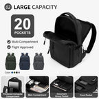 Waterproof Laptop Backpack For Men & Women, Flight Approved Anti-Theft Daypack With 15.6-Inch Laptop Sleeve (Black)