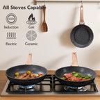Roomena 8 Inch Nonstick Frying Pan Skillet, Non Stick Granite Fry Pans, Omelette Pan, Egg Frying Pan With Heat-Resistant Handle, Requires Installation, Pfoa Free Chef'S Pan, Induction Compatible