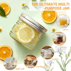 4 Oz Small Embossed Mason Jars 24-Pack With Airtight Lids, Leakproof | Mini Canning Jars, Reusable, For Jam/Jelly/Honey, Spices, Diy Candles, Wedding Favors & Gift Packaging