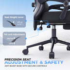 Ergonomic Office Chair with Footrest - Adjustable Lumbar Support & Headrest, 90-160° Reclining Mesh Back Computer Chair - Home Office/Gaming, 350lbs Capacity
