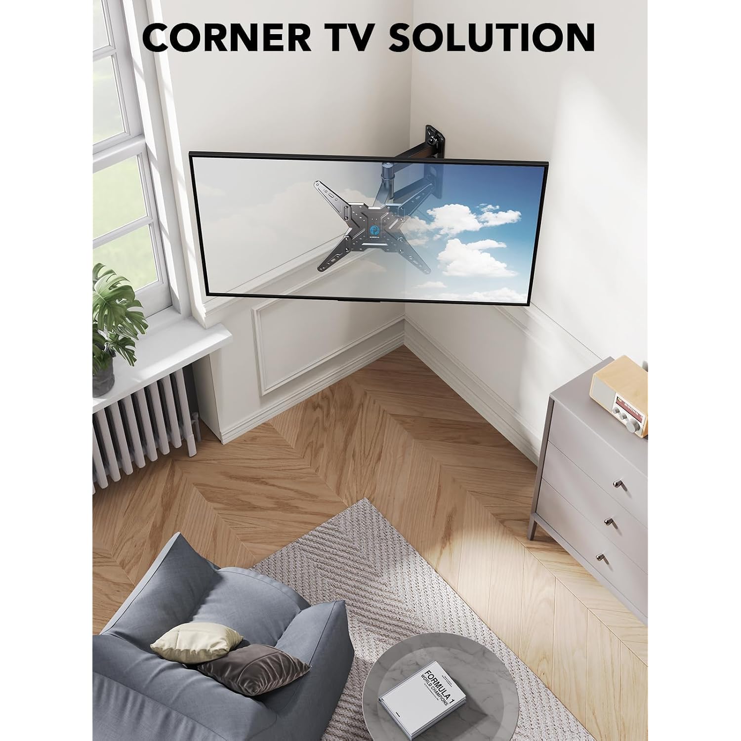 Pipishell Tv Wall Mount For Most 26 32 50 55-60 Inch Tvs, Full Motion Tv Mount With Swivel, Tilt & Extension, Single Stud Wall Mount Bracket Holds Up To 77 Lbs, Max Vesa 400X400Mm, Pimf11