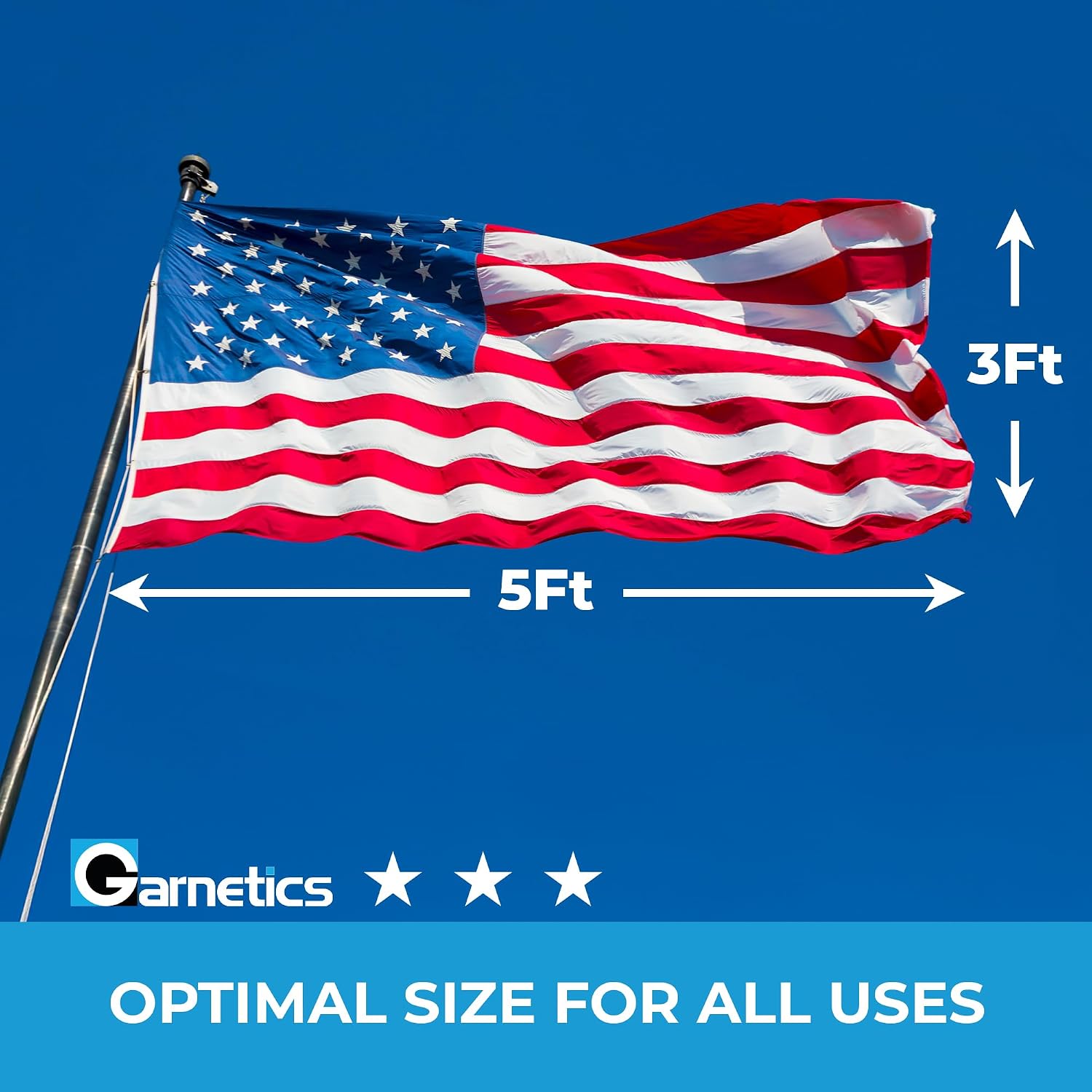 American Flag | American Flags For Outside 3X5 |100% Made In Usa Flag-Not Imported - Premium Us Flag 3X5 Heavy Duty Outdoor With Embroidered Stars And Sewn Stripes.