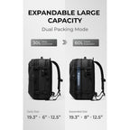 Airvault Vacuum Seal Travel Backpack 60L With Expandable Hyperseal Air Compression Vacuum System Water Resistant Tsa Lock (Vacuum Pump Included, Black, 60L)