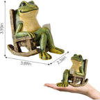Miniature Frog Garden Statue Mom Dad Gifts Home Decorations Fairy Garden Accessories Outdoor Lights Solar Garden Frog Decor Art Housewarming Gift For Patio,Yard,Lawn Ornament,3.89"X2.36"X3.93