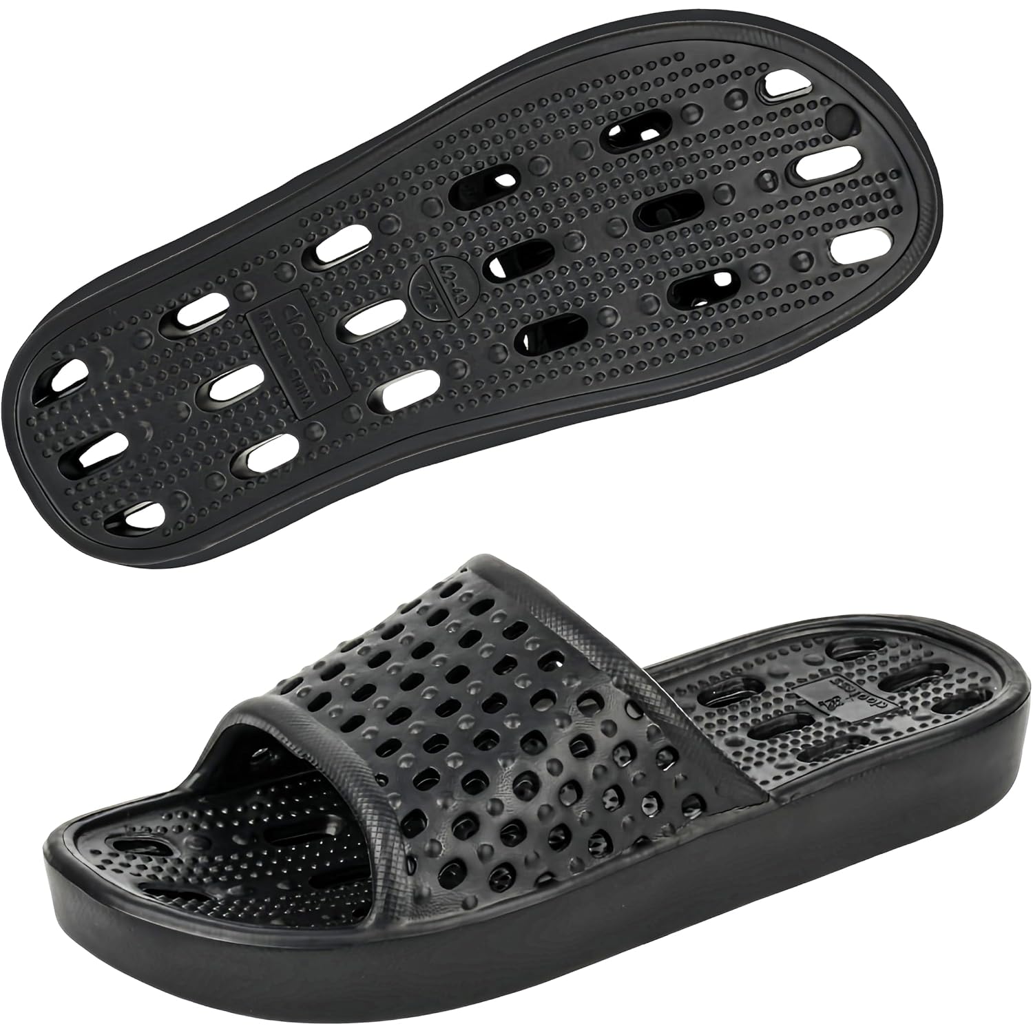 Shower Shoes For Men And Women,Non-Slip Quick-Dry Bath Slippers With Drain Holes,Lightweight Pool, Gym, Bathroom & College Dorm Sandals