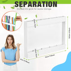Qinyoung Acrylic Straw Holder For Cabinet Door With Double Sided Adhesive Tape Reusable Straw Organizer Tumbler Storage Kitchen Accessories Container For Counter Cupboard(Classic,Large,White)