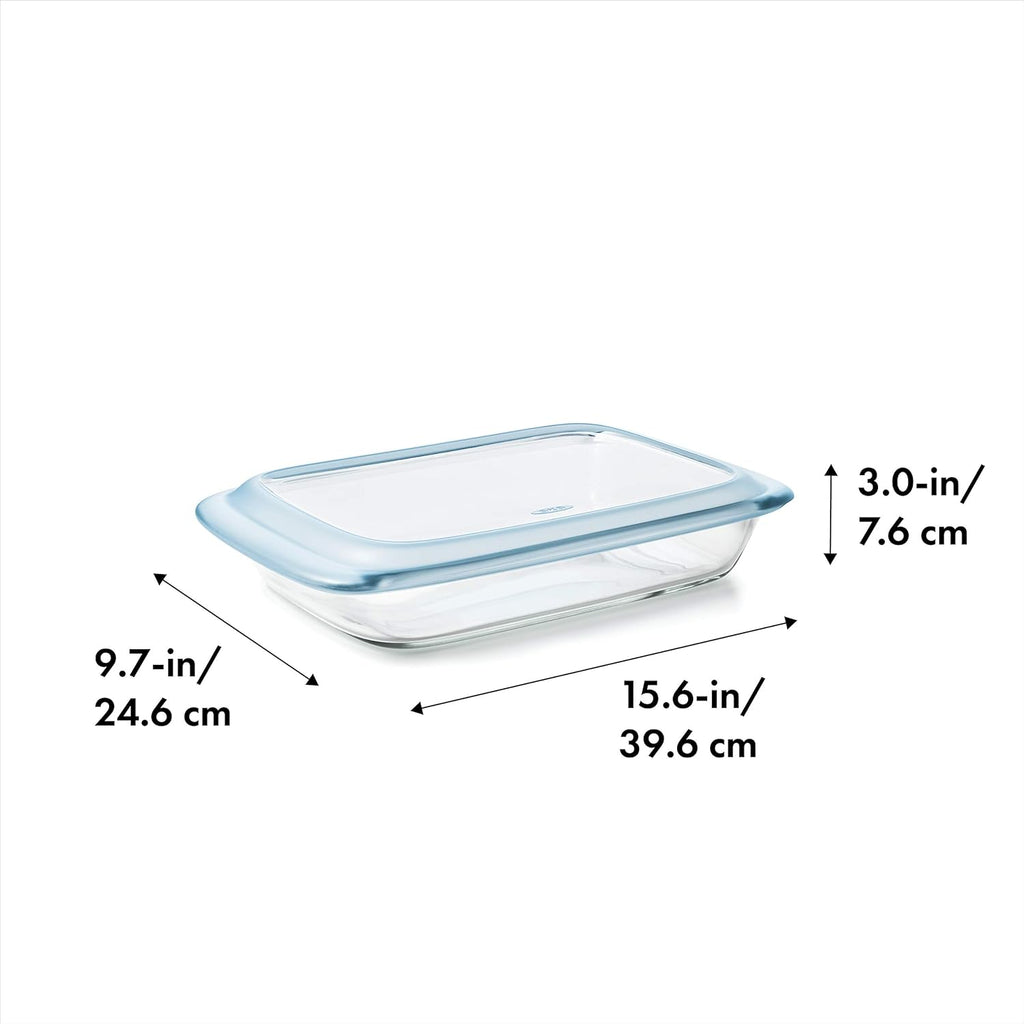 OXO Good Grips Freezer-to-Oven Safe 3 Qt Glass Baking Dish with Lid, 9 x 13