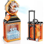 15L Bucket Portable Misting Fan, 30000Mah Rechargeable Battery Powered Oscillating Cooling Fan, 4 Strong Winds, Brushless Motor Outdoor Fans For Fishing, Travel, Garden, Golf, Tent