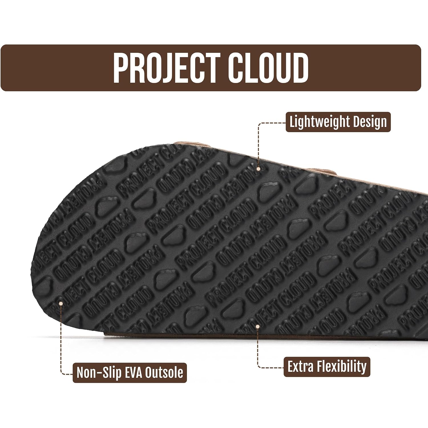 Project Cloud 100% Genuine Leather Flat Sandals For Women 2026 Cork Footbed Womens Sandals With Memory Foam And Arch Support Vacation Essentials Slides For Women Footwear (Venita)