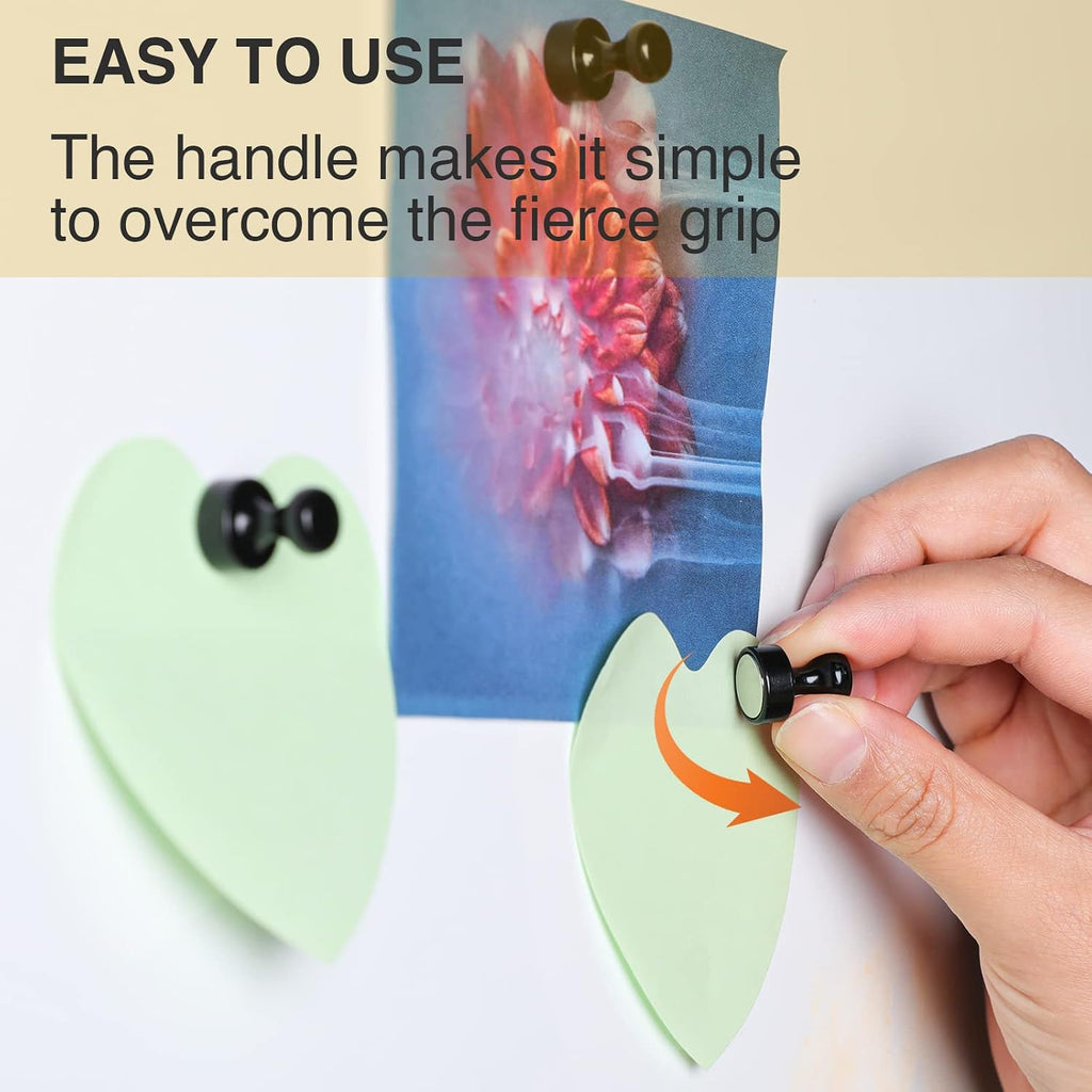 30Pcs Fridge Magnets Refrigerator Magnets Strong For Pictures, Black | For Pictures Refrigerator Whiteboard Classroom Office Locker