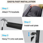 No Drill Drywall Tv Mount, No Stud Tv Wall Mount For Most Brand 22-55 Inch Tvs Up To 100 Lbs, Easy Install No Stud Studless Tvs Wall Mount, Include All Hardware- Level Bubble Meter