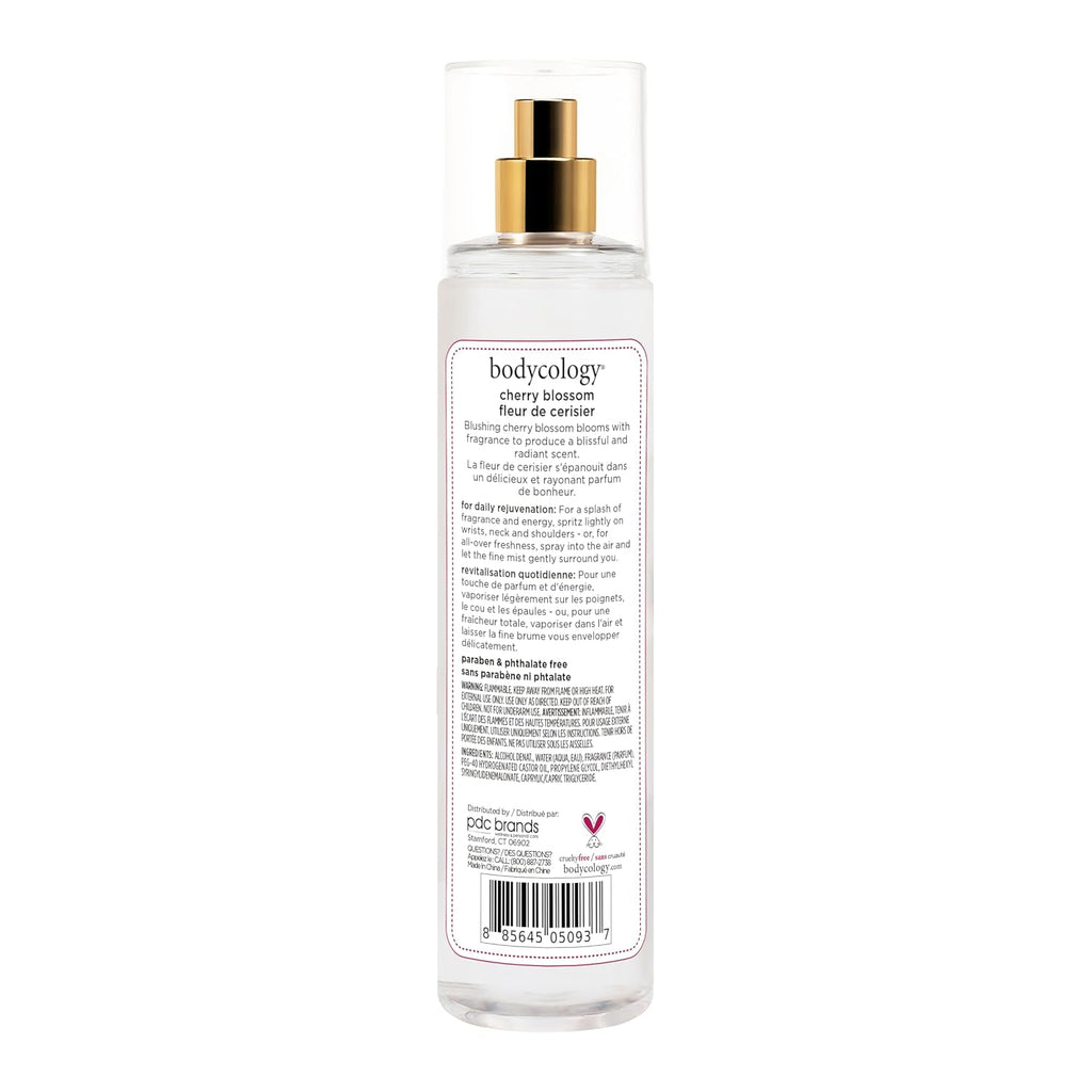 Bodycology Long-Lasting Fragrance Body Mist, Cherry Blossom, 8 Fl Oz